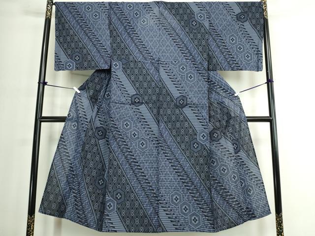 平和屋着物∴夏物　男性　浴衣　亀甲花文　綿　逸品　DABJ4079cd