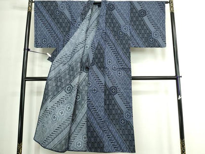 平和屋着物∴夏物　男性　浴衣　亀甲花文　綿　逸品　DABJ4079cd