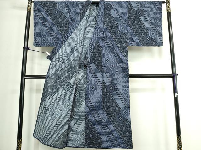 平和屋着物∴夏物　男性　浴衣　亀甲花文　綿　逸品　DABJ4079cd