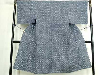 平和屋着物∴夏物　男性　浴衣　注染　手縫い　抽象文　綿　逸品　DABJ4082cd