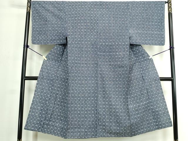 平和屋着物∴夏物　男性　浴衣　注染　手縫い　抽象文　綿　逸品　DABJ4082cd
