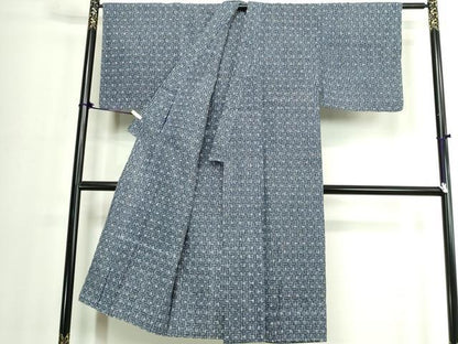 平和屋着物∴夏物　男性　浴衣　注染　手縫い　抽象文　綿　逸品　DABJ4082cd