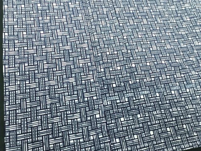 平和屋着物∴夏物　男性　浴衣　注染　手縫い　抽象文　綿　逸品　DABJ4082cd