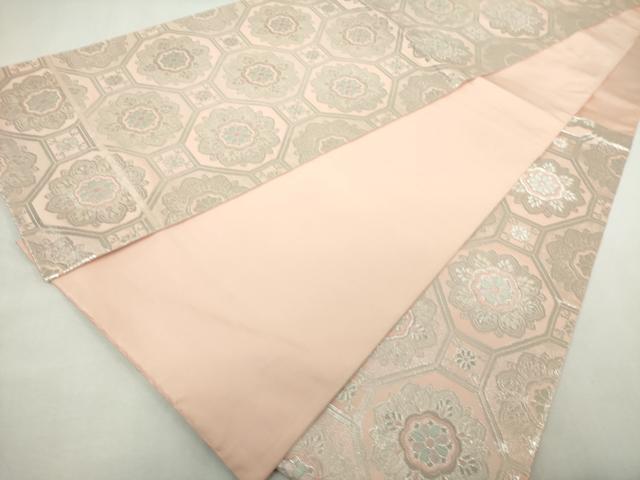 平和屋着物◎六通柄袋帯　蜀江花文　銀糸　正絹　逸品　DABJ4091cd