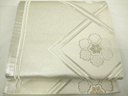平和屋着物◎六通柄袋帯　唐織　菱花文　金銀糸　正絹　逸品　DABJ4121cd