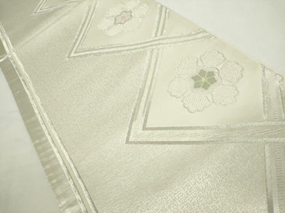 平和屋着物◎六通柄袋帯　唐織　菱花文　金銀糸　正絹　逸品　DABJ4121cd
