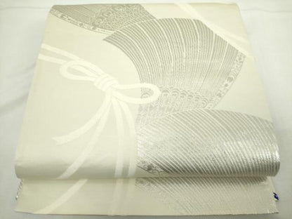 平和屋着物◎両面　六通柄袋帯　唐織　孔雀花文　金銀糸　正絹　逸品　DABJ4126cd