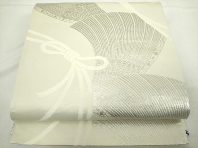 平和屋着物◎両面　六通柄袋帯　唐織　孔雀花文　金銀糸　正絹　逸品　DABJ4126cd
