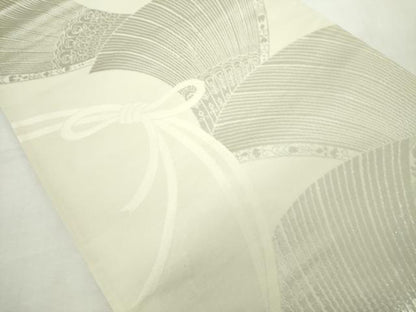 平和屋着物◎両面　六通柄袋帯　唐織　孔雀花文　金銀糸　正絹　逸品　DABJ4126cd