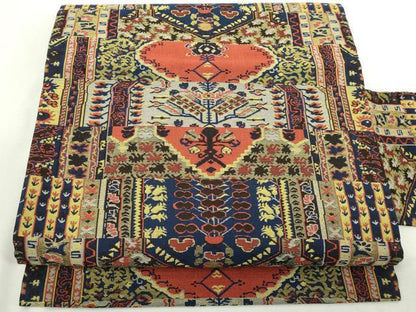 平和屋着物◎全通柄九寸名古屋帯　抽象文　正絹　逸品　DABJ4138cd