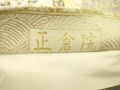 平和屋着物◎六通柄袋帯　唐織　正倉院　金銀糸　正絹　逸品　DABJ4144cd
