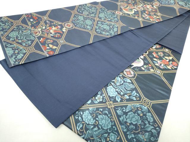平和屋着物◎六通柄袋帯　唐織　蜀紅瑞鳥文　金糸　正絹　逸品　DABJ4147cd