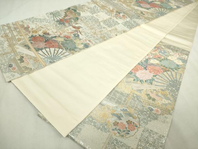 平和屋着物◎六通柄袋帯　唐織　琳派百繍図　金銀糸　正絹　逸品　DABJ4161cd