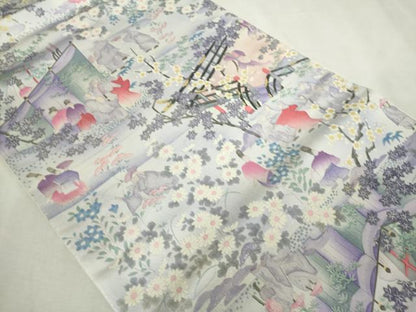 平和屋着物◎西陣　全通柄袋帯　手描き　四季の装い　正絹　逸品　DABJ4184cd
