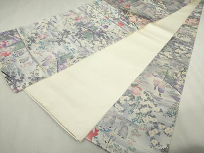 平和屋着物◎西陣　全通柄袋帯　手描き　四季の装い　正絹　逸品　DABJ4184cd