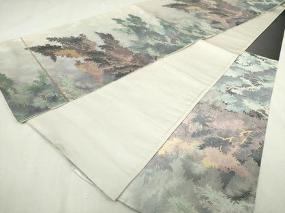 平和屋着物◎六通柄袋帯　風景文　金糸　正絹　逸品　DABJ4188cd