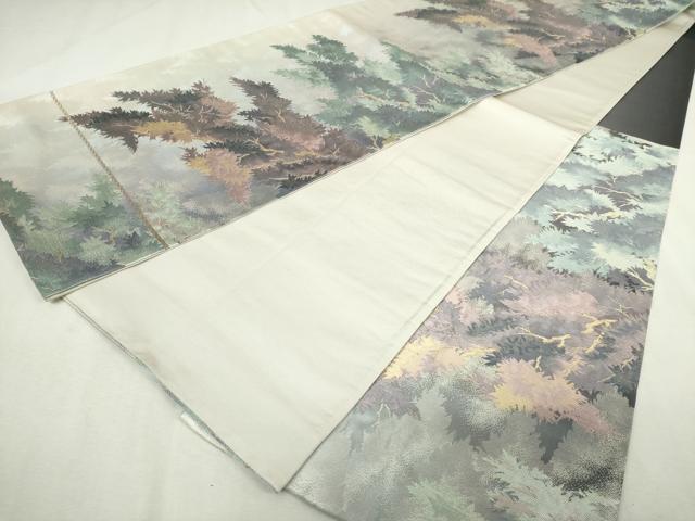 平和屋着物◎六通柄袋帯　風景文　金糸　正絹　逸品　DABJ4188cd