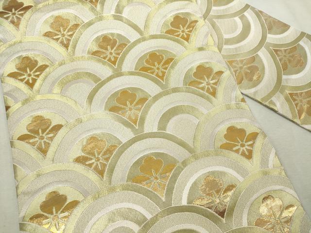 平和屋着物◎全通柄九寸名古屋帯　青海波花文　金糸　DABJ4190cd