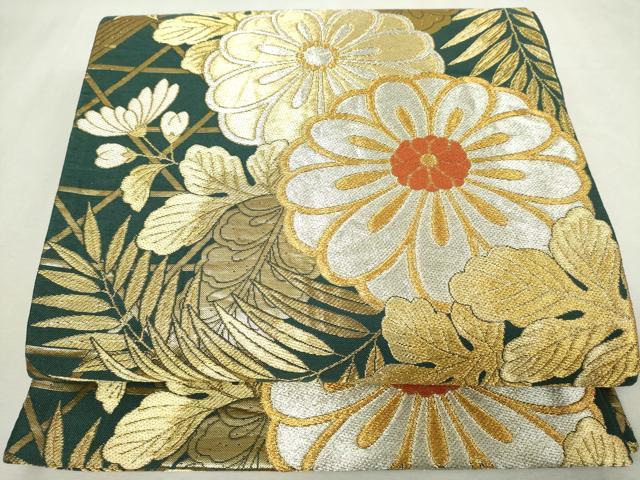 平和屋着物◎六通柄袋帯　唐織　花水月　金銀糸　正絹　逸品　DABJ4197cd