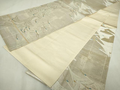 平和屋着物◎六通柄袋帯　飛鶴文　金銀糸　正絹　逸品　DABJ4199cd