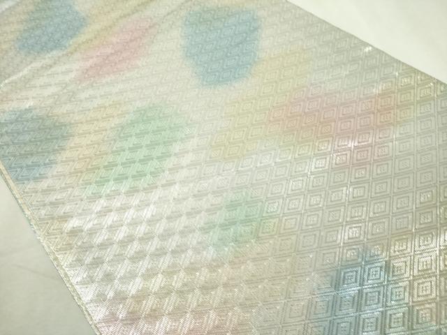 平和屋着物◎佐賀錦　両面　太鼓柄袋帯　切嵌　更紗花唐草文　金銀糸　正絹　逸品　DABJ4204cd