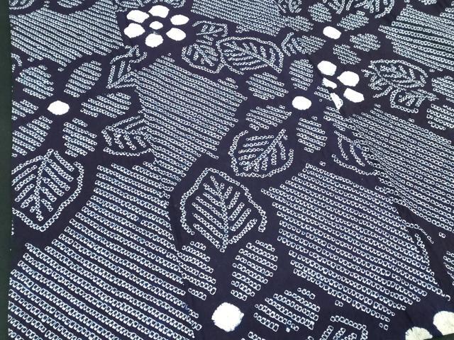 平和屋着物∴夏物　浴衣　有松鳴海絞り　草花文　綿　逸品　DABJ4212cd