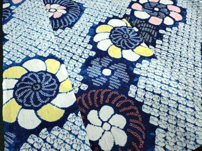 平和屋着物∴夏物　浴衣　有松鳴海絞り　花繋ぎ　綿　逸品　DABJ4216cd