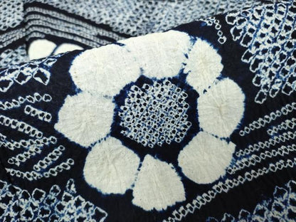 平和屋着物∴夏物　浴衣　有松鳴海絞り　枝花文　綿　逸品　DABJ4217cd