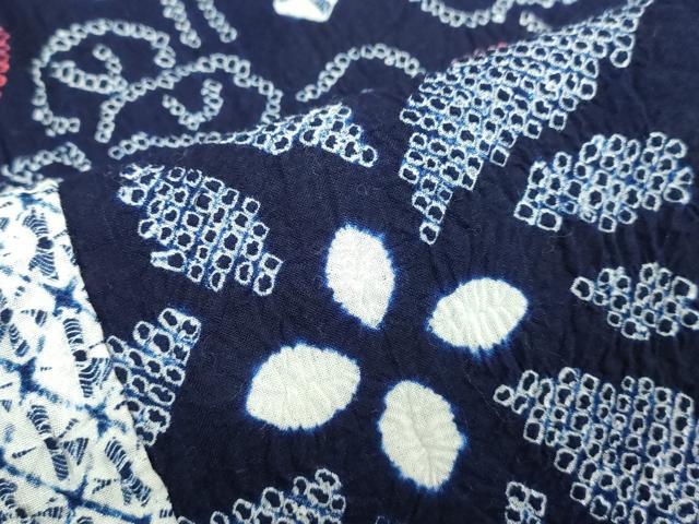 平和屋着物∴夏物　浴衣　有松鳴海絞り　草花文　綿　逸品　DABJ4231cd