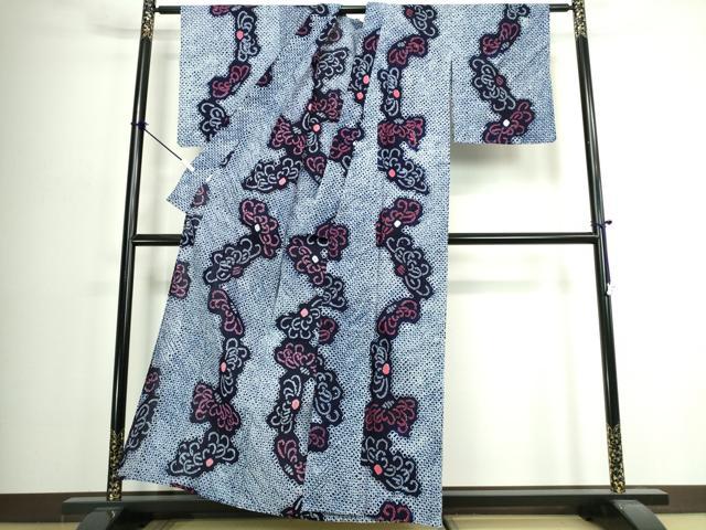 平和屋着物∴夏物　浴衣　有松鳴海絞り　乱菊　高島屋扱い　綿　逸品　未使用　DABJ4235cd