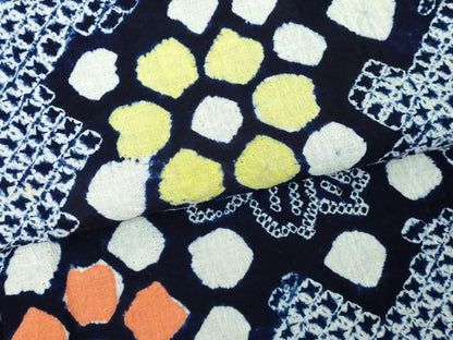 平和屋着物∴夏物　浴衣　有松鳴海絞り　草花文　綿　逸品　DABJ4237cd