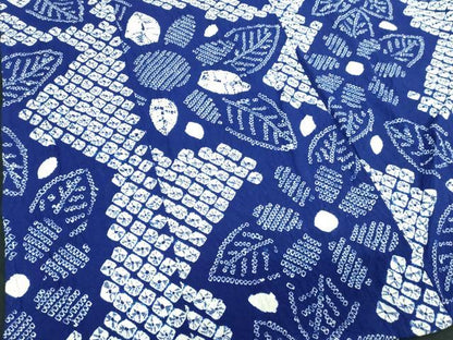 平和屋着物∴夏物　浴衣　有松鳴海絞り　草花文　綿　逸品　未使用　DABJ4247cd