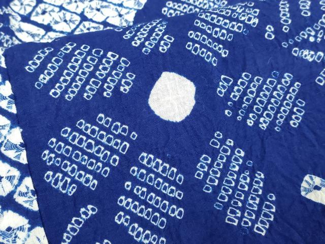 平和屋着物∴夏物　浴衣　有松鳴海絞り　草花文　綿　逸品　未使用　DABJ4247cd