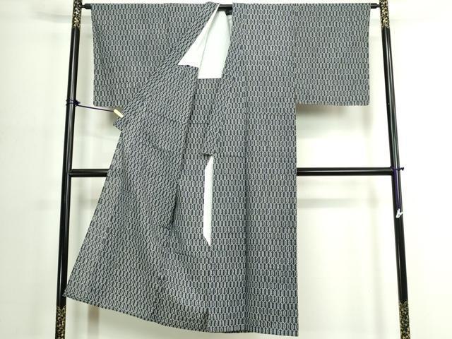 平和屋着物∴夏物　男性　綿紅梅　浴衣　注染　手縫い　抽象文　綿　逸品　DABJ4267cd