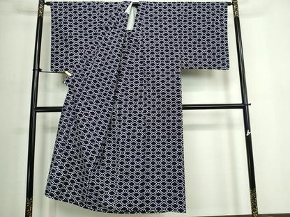 平和屋着物∴夏物　男性　浴衣　注染　手縫い　菱尽くし　綿　未使用　逸品　DABJ4268cd