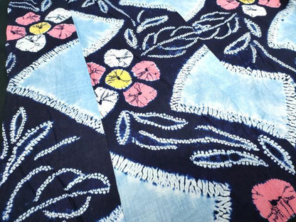 平和屋着物∴夏物　浴衣　有松鳴海絞り　草花文　綿　逸品　DABJ4288cd