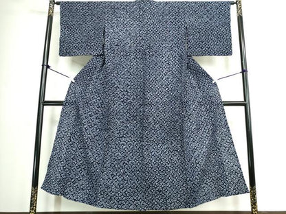 平和屋着物∴夏物　浴衣　有松鳴海絞り　七宝繋ぎ　綿　逸品　DABJ4295cd