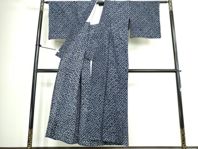 平和屋着物∴夏物　浴衣　有松鳴海絞り　七宝繋ぎ　綿　逸品　DABJ4295cd