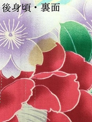 平和屋着物∴夏物　浴衣　草花文　ラメ　綿　逸品　DABJ4311cd