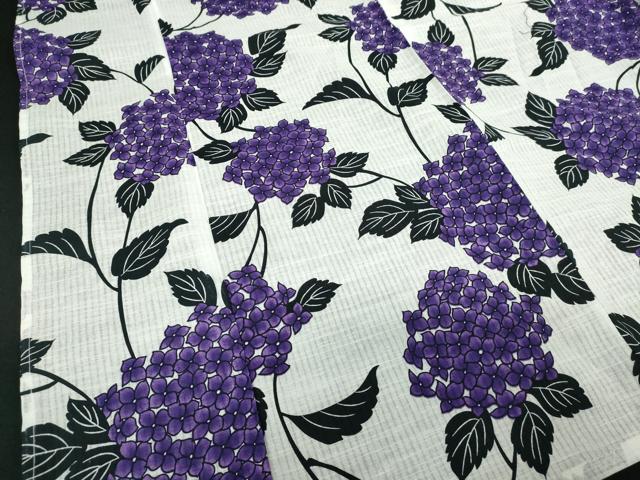 平和屋着物∴夏物　浴衣　紫陽花　綿　逸品　DABJ4322cd