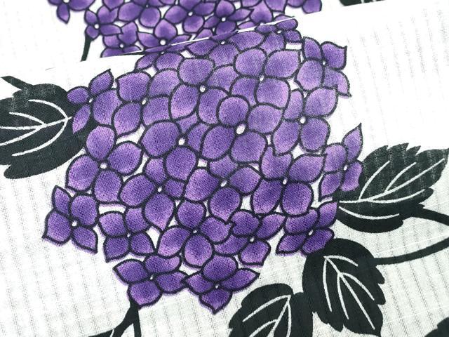 平和屋着物∴夏物　浴衣　紫陽花　綿　逸品　DABJ4322cd
