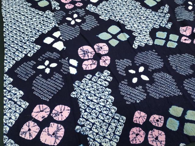 平和屋着物∴夏物　浴衣　有松鳴海絞り　花繋ぎ　綿　逸品　DABJ4328cd