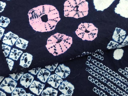 平和屋着物∴夏物　浴衣　有松鳴海絞り　花繋ぎ　綿　逸品　DABJ4328cd