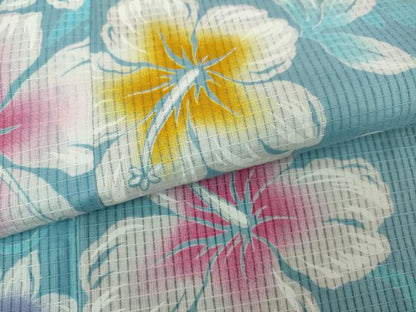 平和屋着物∴夏物　浴衣　花間道　ハイビスカス　綿　逸品　DABJ4333cd