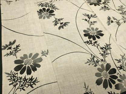 平和屋着物∴夏物　浴衣　注染　枝花文　綿　逸品　DABJ4337cd
