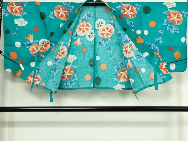 平和屋着物∴夏物　浴衣　二部式　草花文　朝顔　巻きスカート　綿　逸品　DABJ4340cd