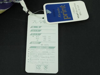 平和屋着物∴夏物　浴衣　注染　草花文　杜若　カキツバタ　タグ付き　逸品　未使用　DABJ4343cd