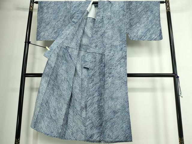 平和屋着物∴夏物　男性　浴衣　有松鳴海絞り　三浦絞り　綿　逸品　DABJ4348cd