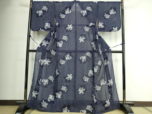 平和屋着物∴夏物　浴衣　夢工房　注染　舞花文　綿　逸品　DABJ4352cd