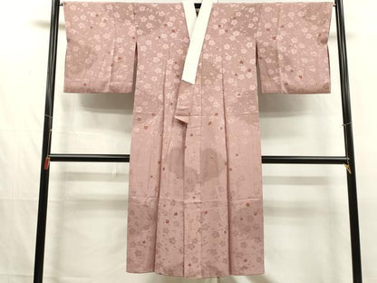 平和屋着物■長襦袢　無双仕立て　舞桜文　金彩　正絹　逸品　DABJ4355cd